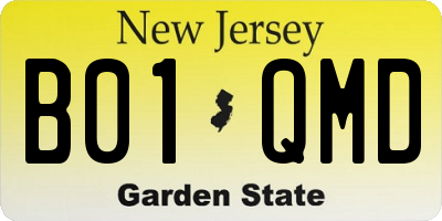 NJ license plate B01QMD