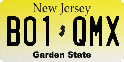 NJ license plate B01QMX