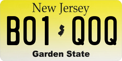 NJ license plate B01QOQ