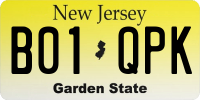 NJ license plate B01QPK