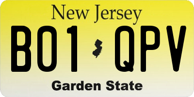 NJ license plate B01QPV