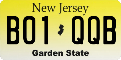 NJ license plate B01QQB