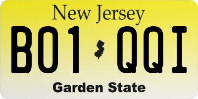 NJ license plate B01QQI