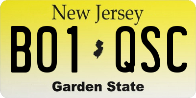 NJ license plate B01QSC