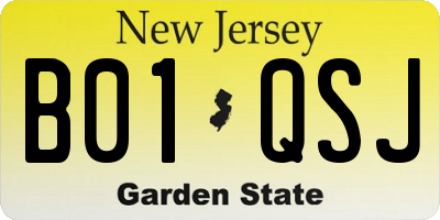 NJ license plate B01QSJ