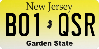 NJ license plate B01QSR
