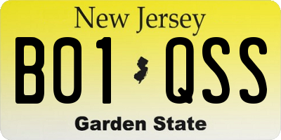 NJ license plate B01QSS