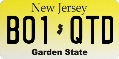 NJ license plate B01QTD