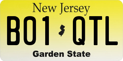 NJ license plate B01QTL