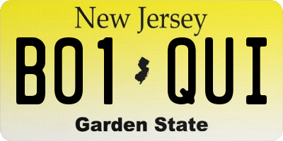NJ license plate B01QUI