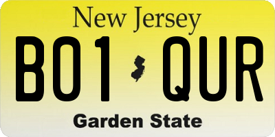 NJ license plate B01QUR