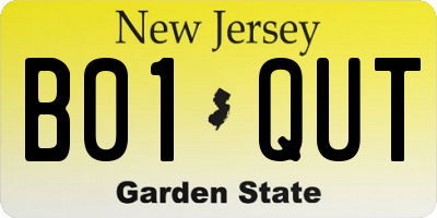 NJ license plate B01QUT