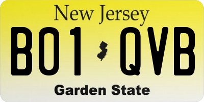 NJ license plate B01QVB