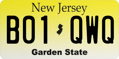 NJ license plate B01QWQ