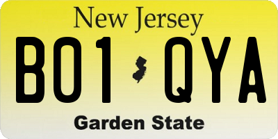 NJ license plate B01QYA