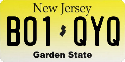 NJ license plate B01QYQ