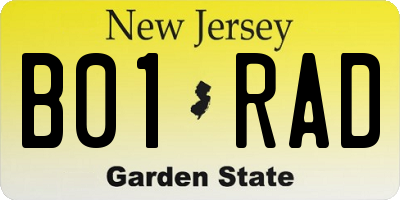 NJ license plate B01RAD