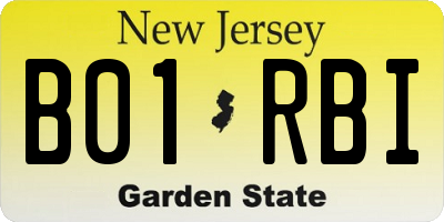 NJ license plate B01RBI