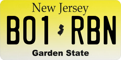 NJ license plate B01RBN