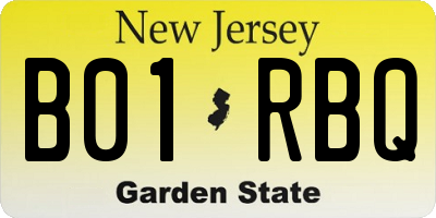 NJ license plate B01RBQ