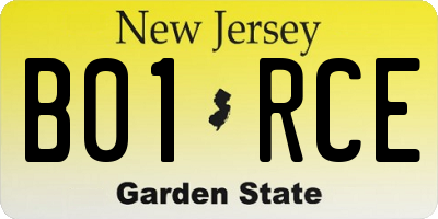 NJ license plate B01RCE