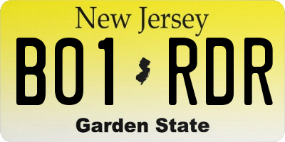 NJ license plate B01RDR