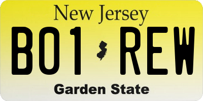 NJ license plate B01REW