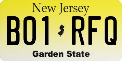 NJ license plate B01RFQ