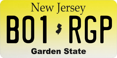 NJ license plate B01RGP