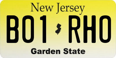 NJ license plate B01RHO