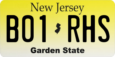 NJ license plate B01RHS
