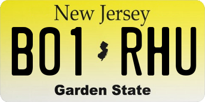 NJ license plate B01RHU