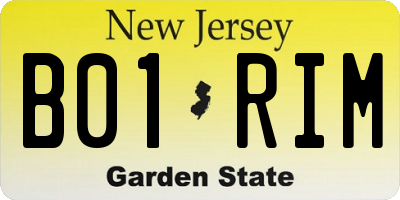 NJ license plate B01RIM