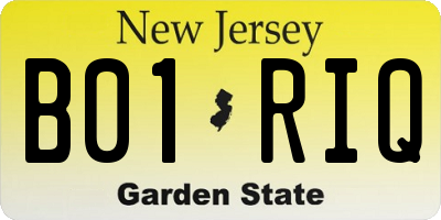 NJ license plate B01RIQ