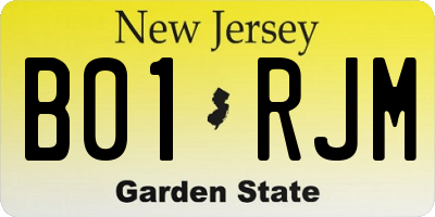 NJ license plate B01RJM