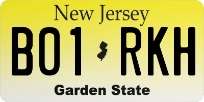 NJ license plate B01RKH