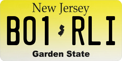 NJ license plate B01RLI