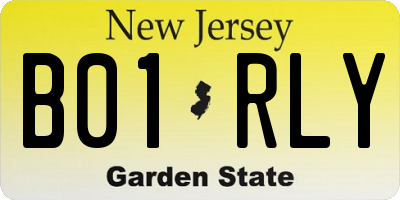 NJ license plate B01RLY