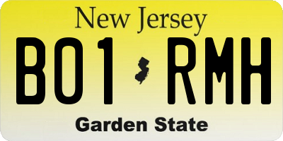 NJ license plate B01RMH