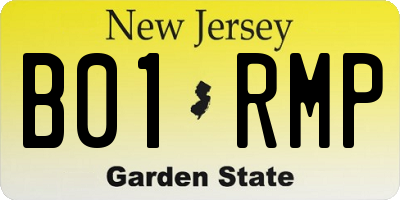 NJ license plate B01RMP