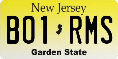 NJ license plate B01RMS
