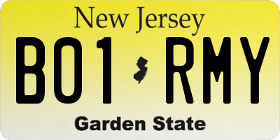 NJ license plate B01RMY