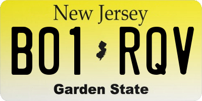 NJ license plate B01RQV