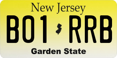 NJ license plate B01RRB
