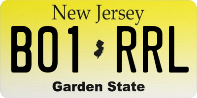 NJ license plate B01RRL