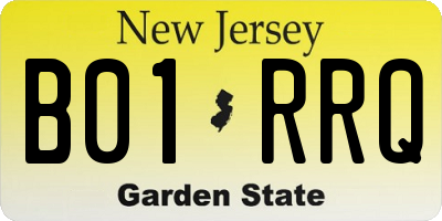 NJ license plate B01RRQ