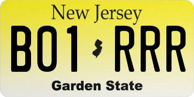 NJ license plate B01RRR