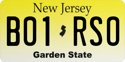 NJ license plate B01RSO