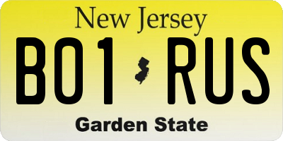 NJ license plate B01RUS