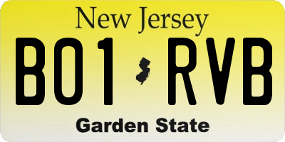 NJ license plate B01RVB